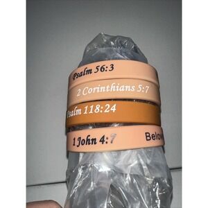 Silicone Wristbands Bible Verse Religious Scripture Bracelets - 56:3, 5:7……………..